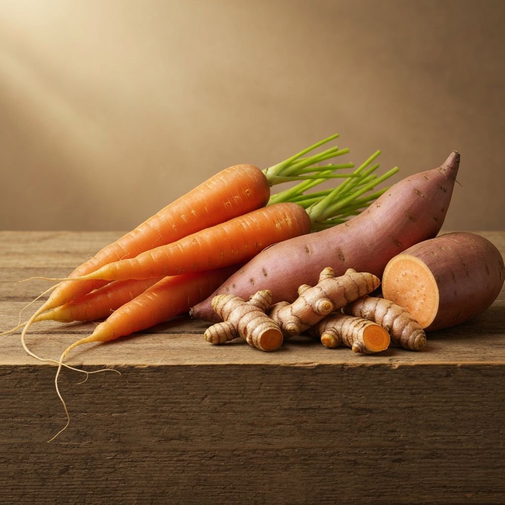 Béta-karotin természetes forrásai - sárga és narancs zöldségek